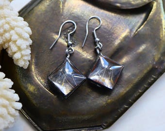 Dandelion Seed Earrings: Stainless Steel Dangle Earrings, Herbarium Jewelry