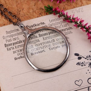Magnifying Glass Necklace,  Loupe Necklace, Long Necklace, Loupe Necklace, magnifying glass LOUPE pendant