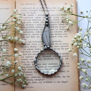Collana con lente d&#39;ingrandimento in selce a strisce, ciondolo con lente d&#39;ingrandimento fatto a mano, collana con lente d&#39;ingrandimento in selce a strisce, ciondolo con lente d&#39;ingrandimento, regalo per lei
