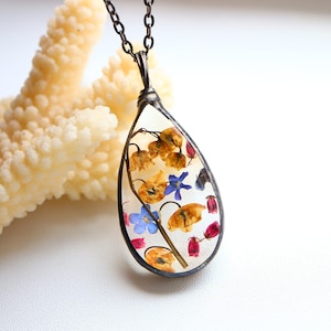 real lily of the valley flowers necklace , pressed flower necklace Boho necklace, Terrarium Pendant, woodland necklace, Gift for her