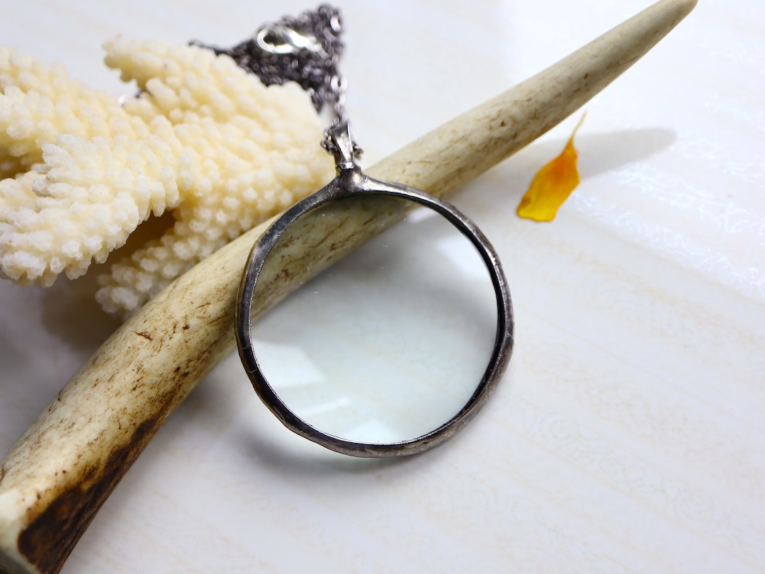 Artistic Magnifying Glass Necklace: Rustic Boho Loupe Pendant - Etsy