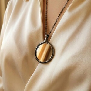 Mirror Necklace with Chain, Small Pocket Mirror Pendant, Unique Decorative Jewelry Gift image 3