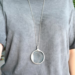 Magnifying glass LOUPE pendant, Gift for women, magnifying loupe necklace,  gift for friend, handmade
