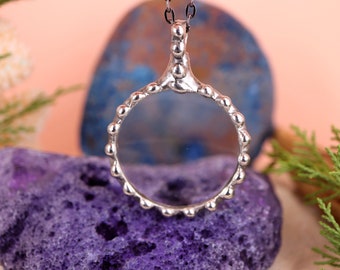 Boho förstoringsglashalsband: 10x lupphänge, antik stil