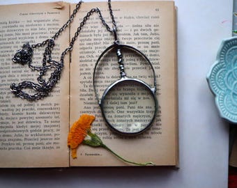 magnifying glass LOUPE pendant, loupe necklace, Magnifying Glass Necklace, mothers day gift for women