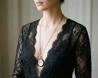 Silver Loupe Necklace: Boho Magnifying Glass Pendant