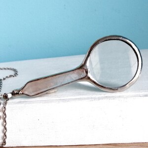 Magnifying glass Quartz necklace, Birthday Gift, magnifying glass necklace, Point necklace, gift for friend, loupe