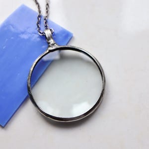magnifying glass LOUPE pendant, mom dad gift, Boho Necklace, Glass Necklace, gift for women, Hand Made, Father’s Day Gift