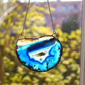 Valentines day gift, Home decor Big blue agate slice