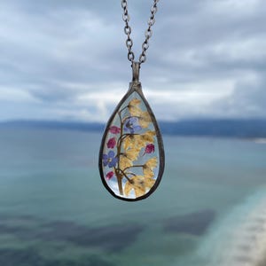real lily of the valley flowers necklace, pressed flower necklace Boho necklace, Terrarium Pendant, woodland necklace, Gift for her