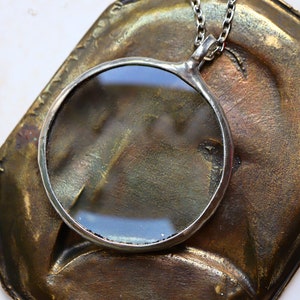 magnifying glass LOUPE pendant, Gift for women, silver loupe necklace, Magnifying Glass Necklace, gift for women