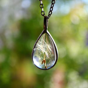 dandelion seeds necklace+ kaychain with clasp