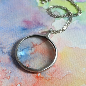 Valentine's Day Gift, mom gift magnifying glass LOUPE pendant, gift for women, Boho Necklace, Glass Necklace, statement necklace, Hand Made image 10