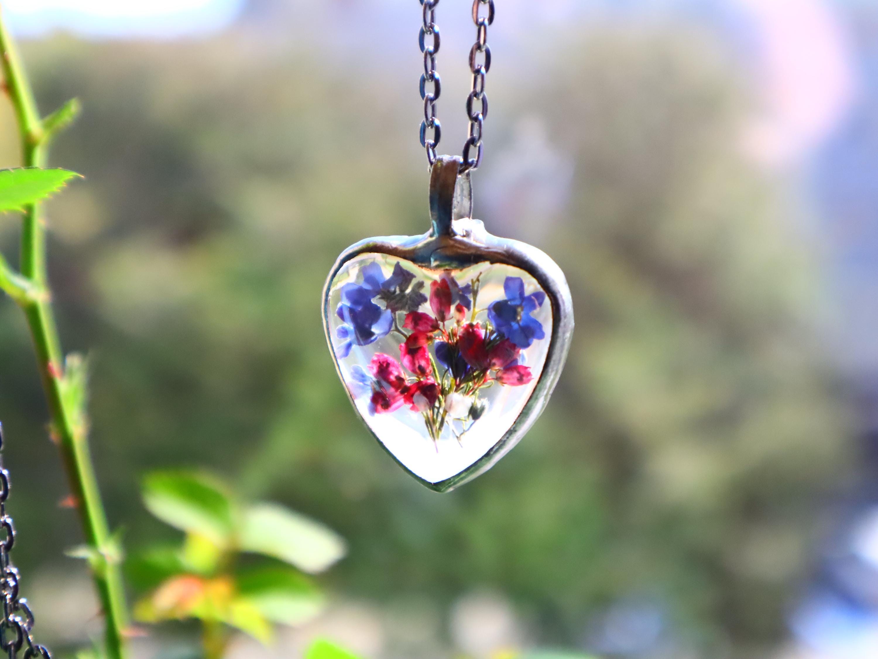 ②Chrome Hearts 花モチーフ アクセサリー Pressed Forget-me-not Heather Flower Necklace: Herbarium Pendant