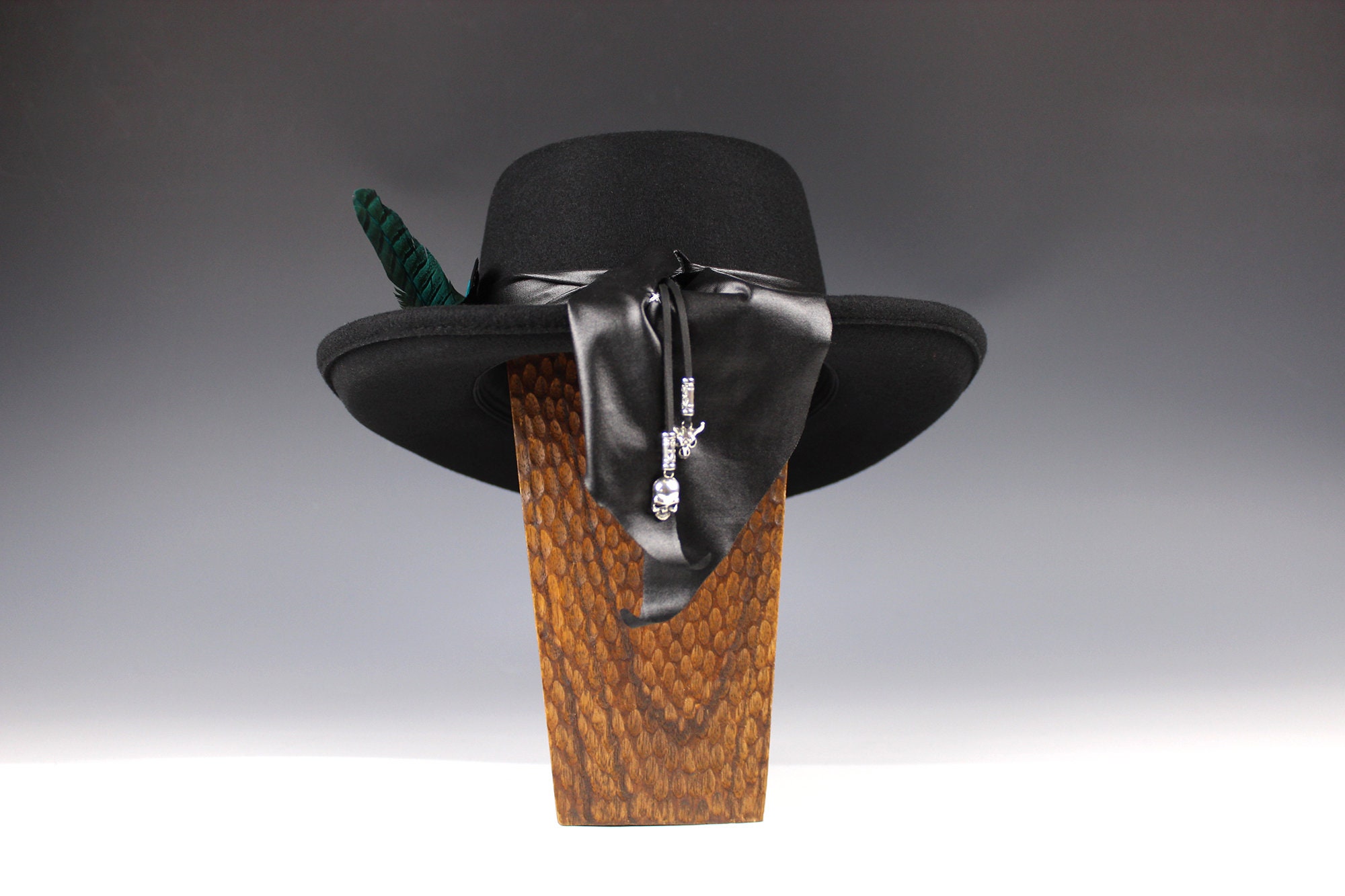 Turquoise fedora, Panama, boater, gambler, sombrero, western, cowboy hat Turquoise Phoenix Gambler Hat: Western Bohemian Fedora With  main image 4