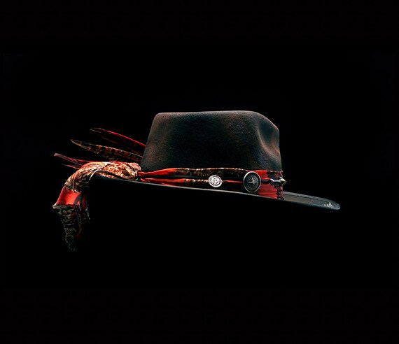 Rebirth Fedora: Wool Felt Hat With Phoenix Silk Band - Etsy