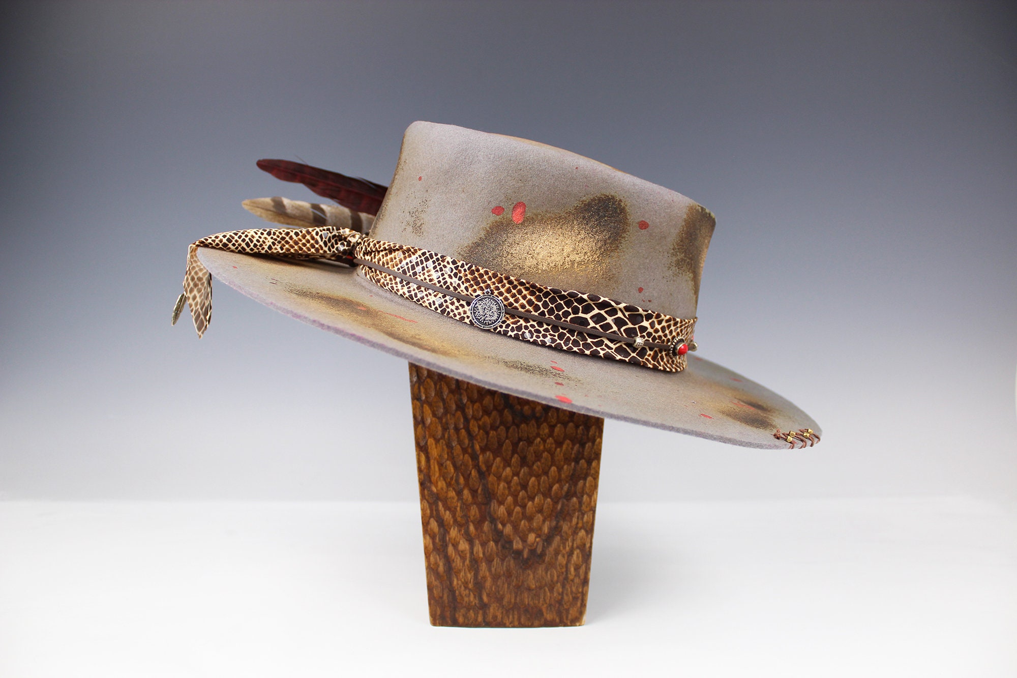 ? Wool Snake Banded Beige Fedora Hat Not That Stingy – Classic Taupe Stingy Brim Fedora main image 2