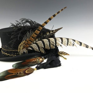 The Sleepy Hollow Top Hat - Stevie Nicks-stijl hoed voor bruiloft kostuum begrafenishoed zwart en goud festivalhoed Unisex voor mannen en vrouwen