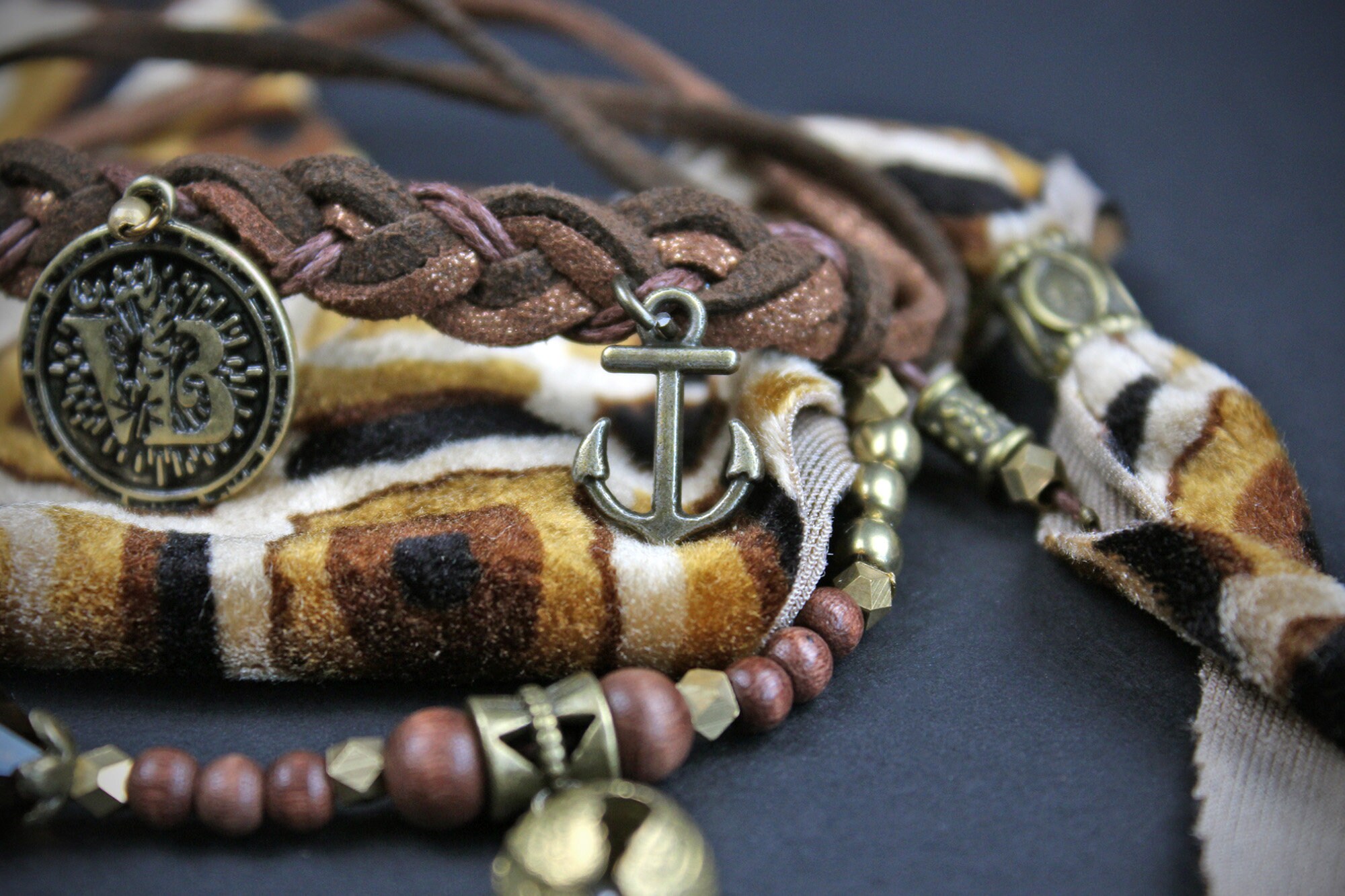 Pirate Gypsy Bracelet Set – Velvet Wrist Wrap, Unisex Rock N Roll
