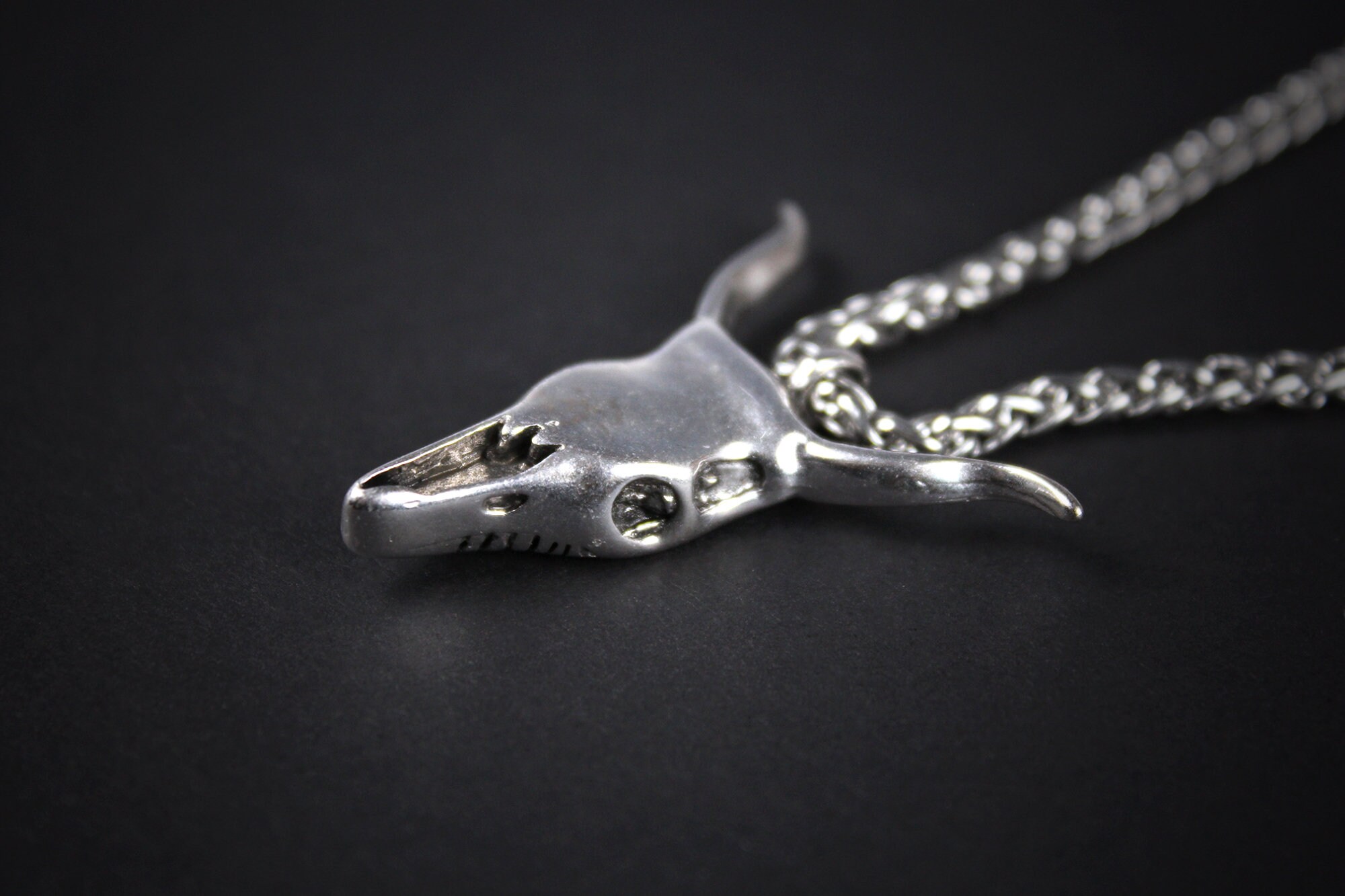 Pendentif Tête De Mort Acier Inoxydable - Chaîne Style Motard Gothique - Neuf Avec étiquettes