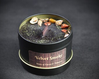 velvet tobacco candle Velvet Smoke : Black Wax Scented Candle With Hints of Citrus & Tobacco