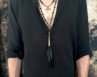 Set uniseks verenketting met kralen: tribale piratenstijl