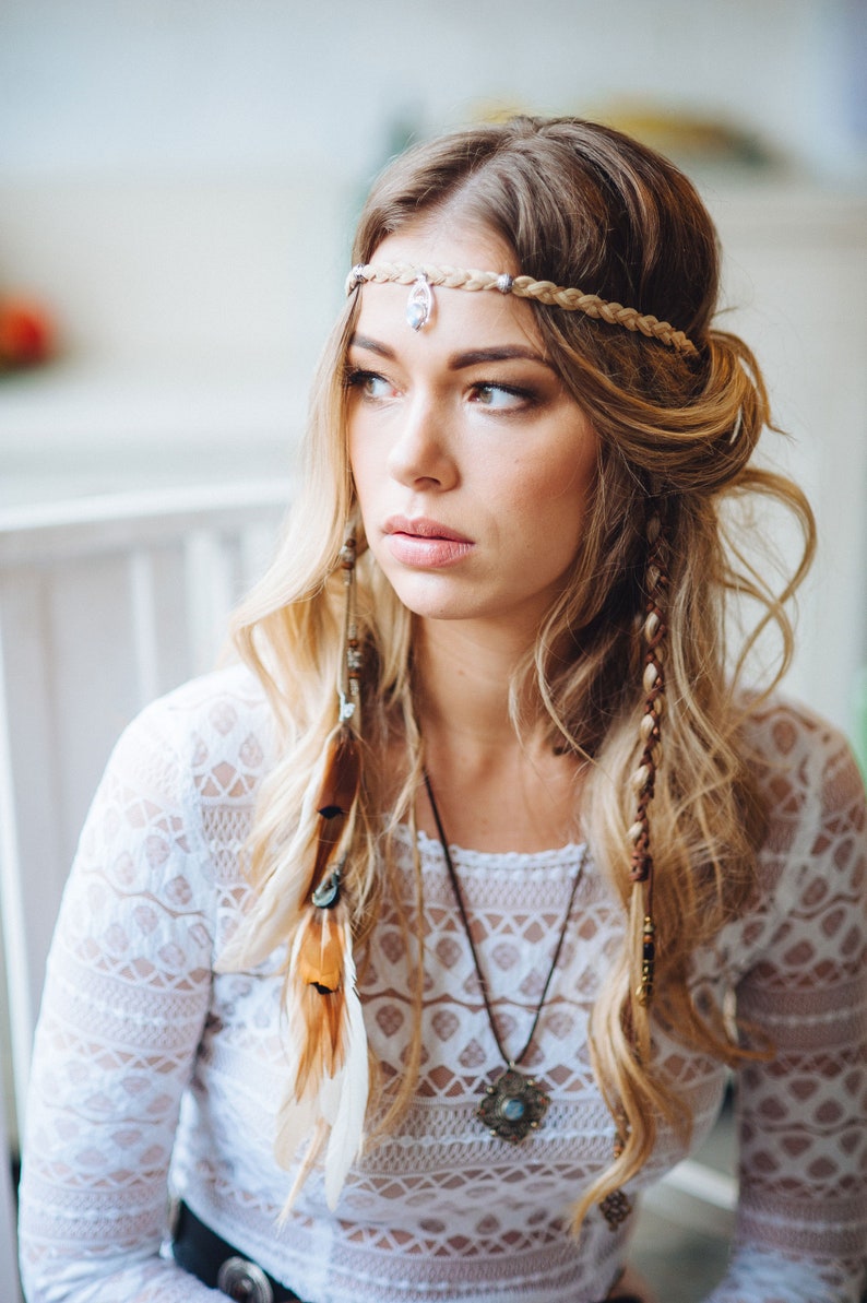 Beaded Feather Hair Braiders Etsy