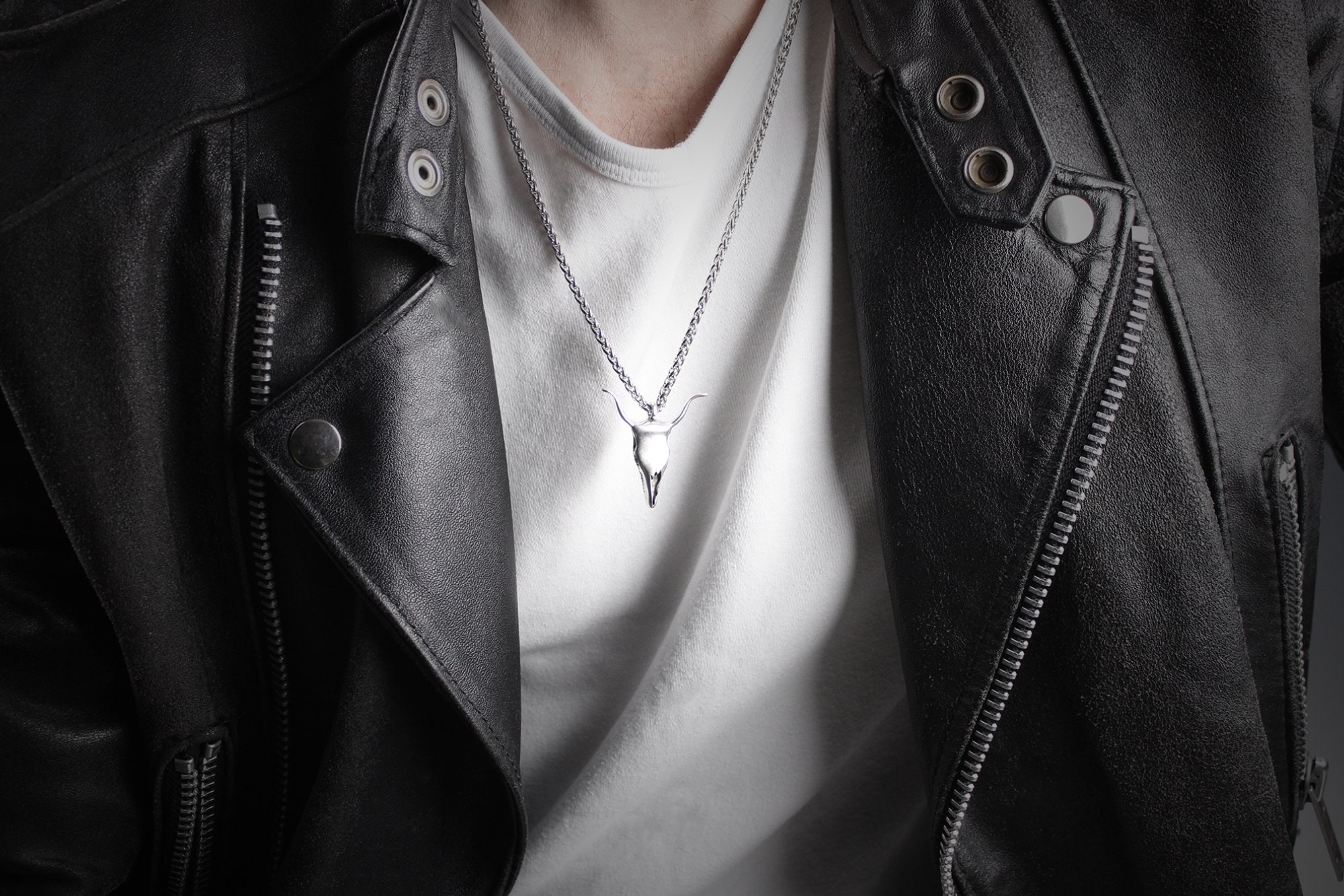 Pendentif Tête De Mort Chaîne Acier Inox | Style Motard, Gothique, Rock | Neuf Avec étiquettes