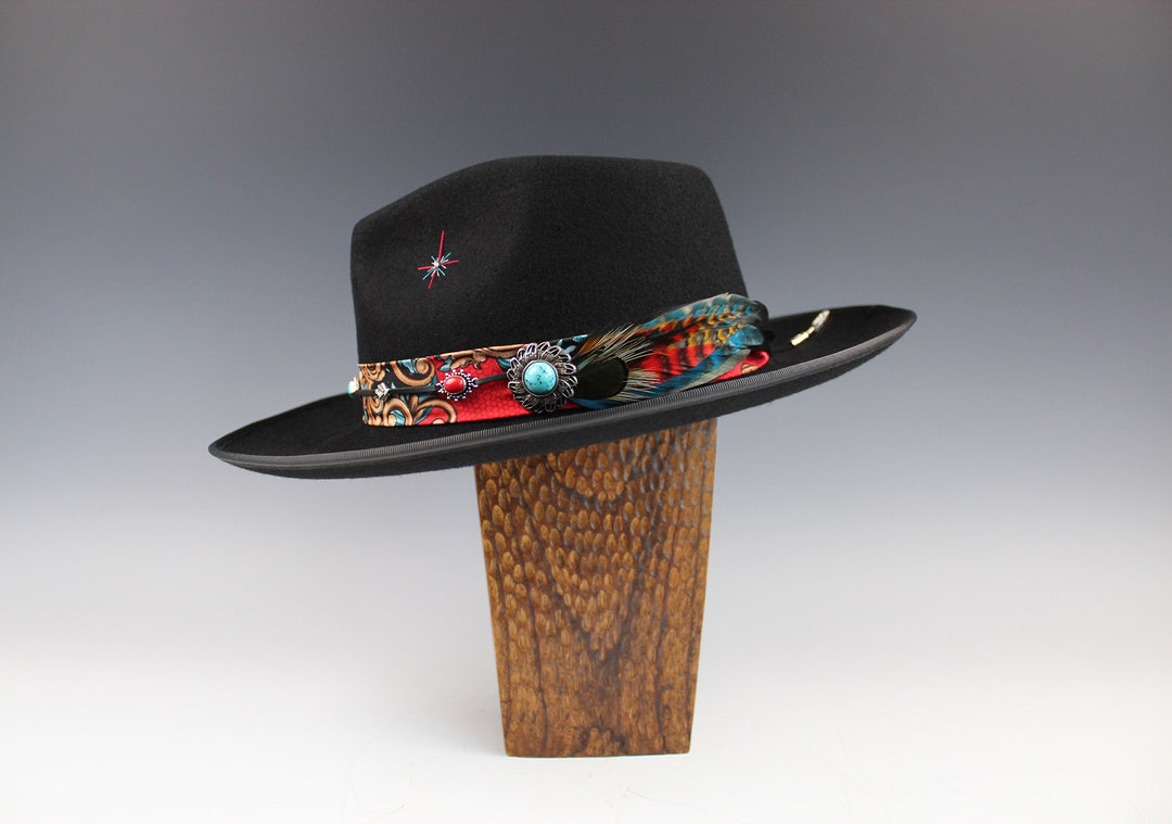 Artisan handmade Fedora based out of the rock and roll era of the \'60s and \'70s Rock N Roll Fedora Hat - Etsy main image 4