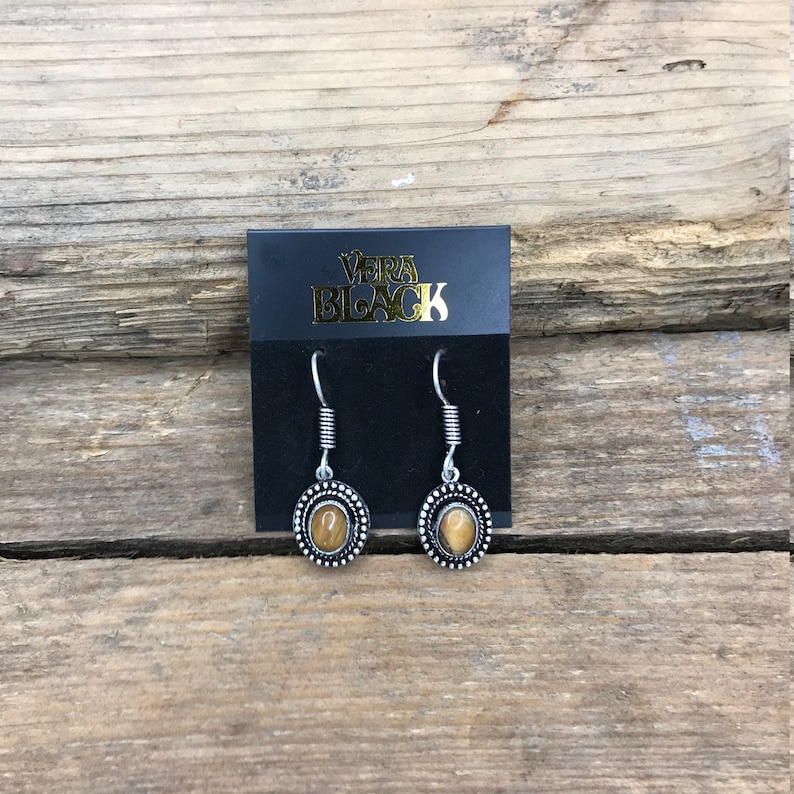 Tiger Eye Stone Earrings
