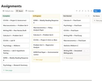 Notion Student Planner Aesthetic Academic Planner Notion Template College University Dashboard All in One Digital Life Organizer
