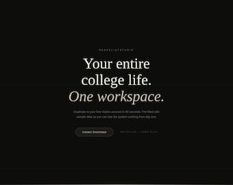Notion All in One Life Planner Student Life OS Aesthetic Notion Template Budget Habit Goals Journal Tracker Dashboard