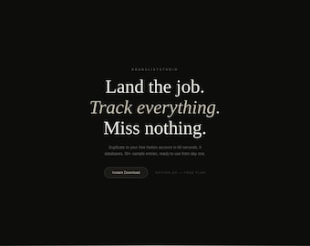 Notion Job Tracker Template | Internship Planner, Offer Comparison (Digital Download)