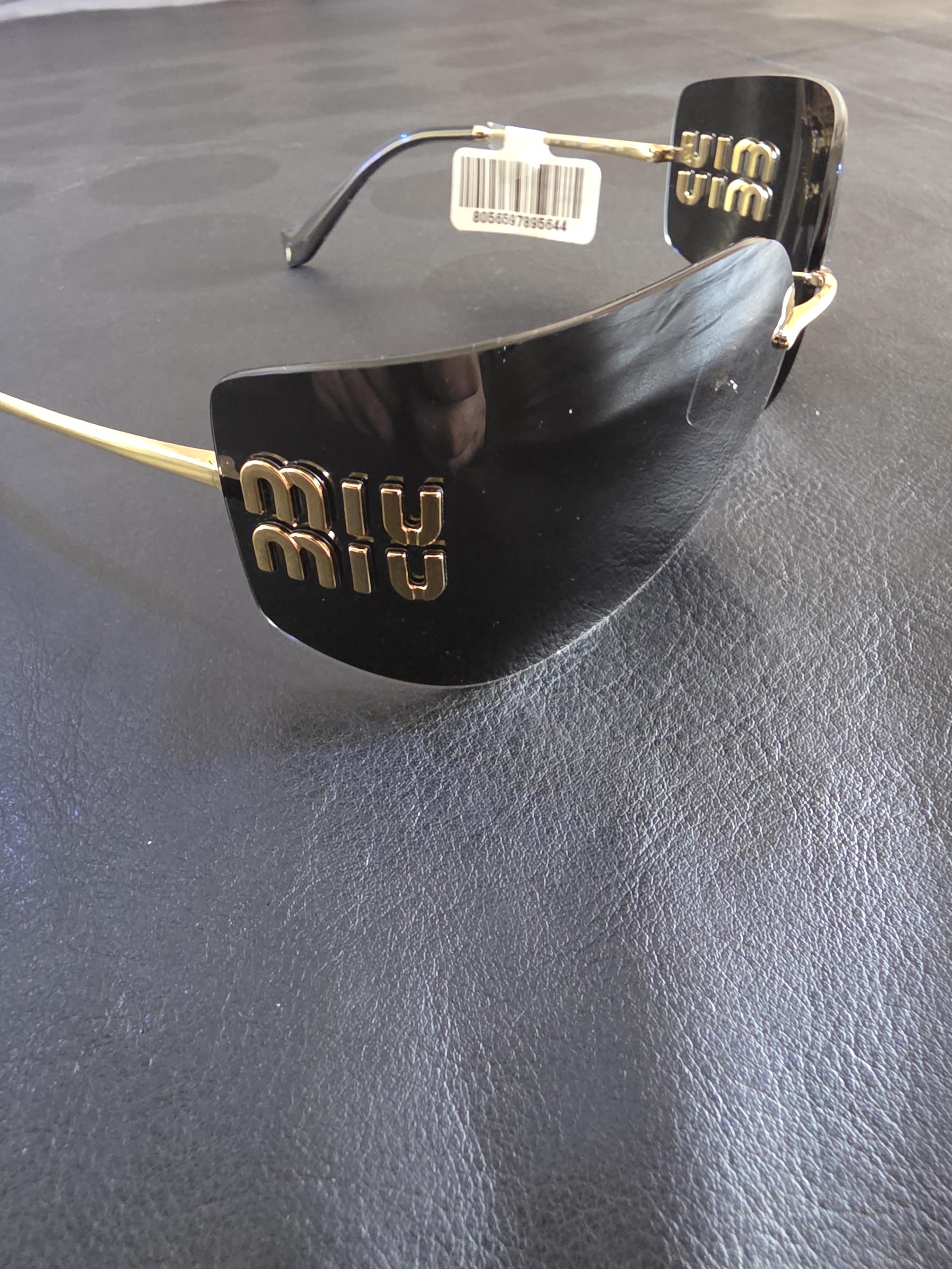 Miu Miu SMU 10Q 1BO-4M2 Matte Black Rose Gold Authentic Sunglasses Rose Gold Lenses Miu Miu Logo Sunglasses | Miu Miu - United  main image 2