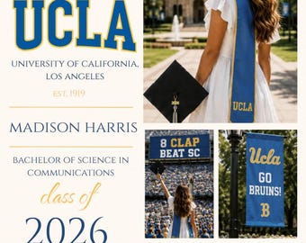Modello di invito per la festa di laurea della UCLA / Invito alla festa di laurea dei Bruins