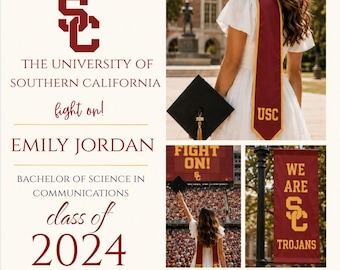 Modello di invito per la festa di laurea della USC / Invito alla festa di laurea dei Trojans