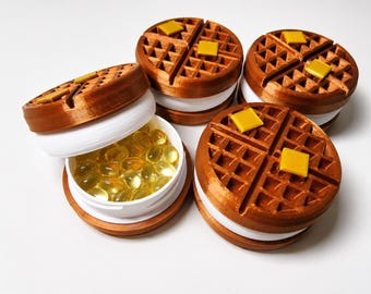 Porta-comprimidos fofo, estojo de waffle, porta-comprimidos