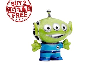 Toy Story Alien Charm, Disney Pixar Alien Pendant, Silver Necklace Charm, Space Traveler Jewelry, Pandora Charm, Gift for Her