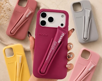 iPhone 16-11 Case with Lip Gloss Holder, Shockproof Silicone Makeup Cover, Gift for Her