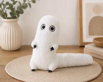 Brushbuddy Worm Plush, Fudeworm Stuffed Doll, Soft Shapeable Anime Plushie, Cute Manga Fan Gift