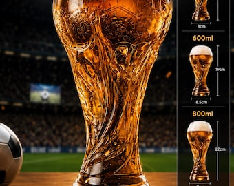 Football Trophy Glass 450ml 600ml 800ml, Match Day Beer Glass, Football Fan Gift, Birthday Gift for Him, Gift for Dad, Football Supporter