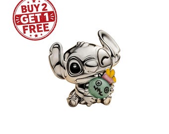 Stitch & Scrump Charm for Bracelet or Necklace | Disney Inspired Pendant | Cute Gift for Her | Mother's Day Jewelry Charm