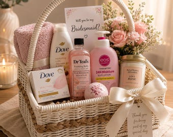 Personalized Bridesmaid Spa Gift Basket | Self-Care Luxury Proposal Box