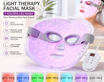 7 Color LED Facial Mask | Skin Rejuvenation, Anti-Aging, Acne Treatment Home Device