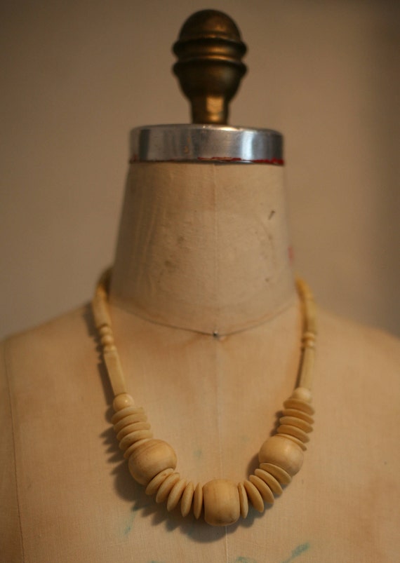 Tribal bone statement necklace — free shipping - image 2