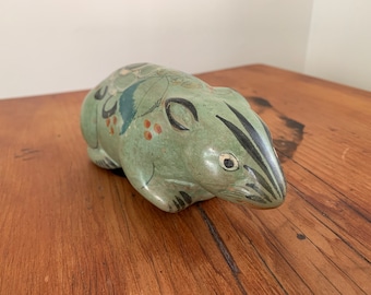 Vintage, mid-century Mexican Tonala pottery squirrel