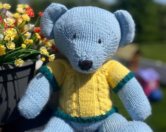 Meet your new cuddle buddy!! Handmade Knitted Teddy Bear  |Soft Stuffed Animal Gift for Baby Shower, Birthday, Nursery Decor