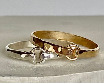 Heavier Gauge Hammered Gold Filled Ring - Gold Ring - Stacking Rings - Wedding Band