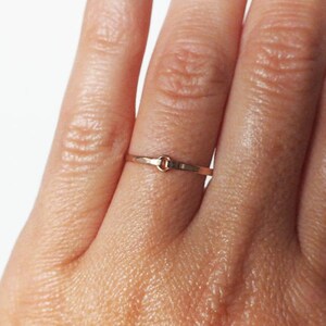 ROSE Gold Filled Ring Rose Gold Ring Stacking Rings Wedding Band Tiny Circle Hammered Ring image 3