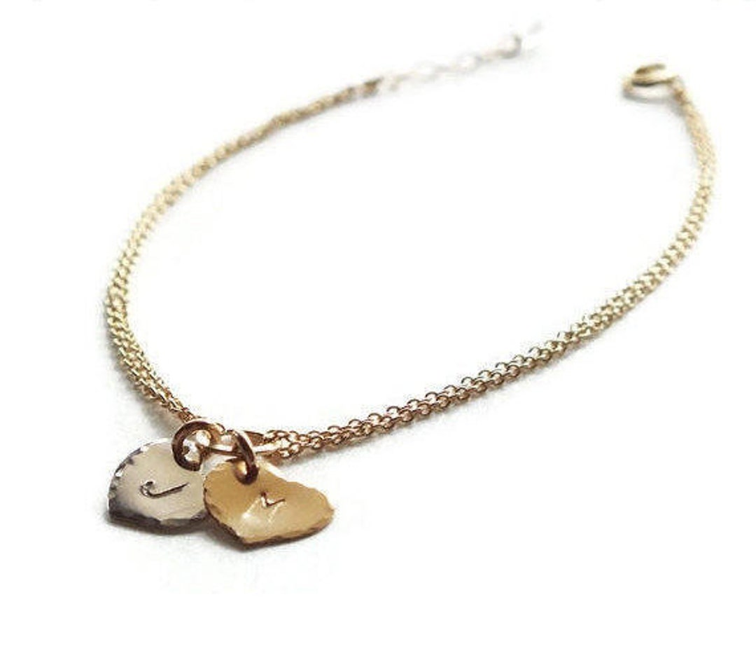 Gold Heart Bracelet Personalized Sweetheart Bracelet Personalized ID Bracelet Bridal Shower Gift ...